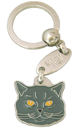 Британская короткошёрстная кошка - pet ID tag, dog ID tags, pet tags, personalized pet tags MjavHov - engraved pet tags online